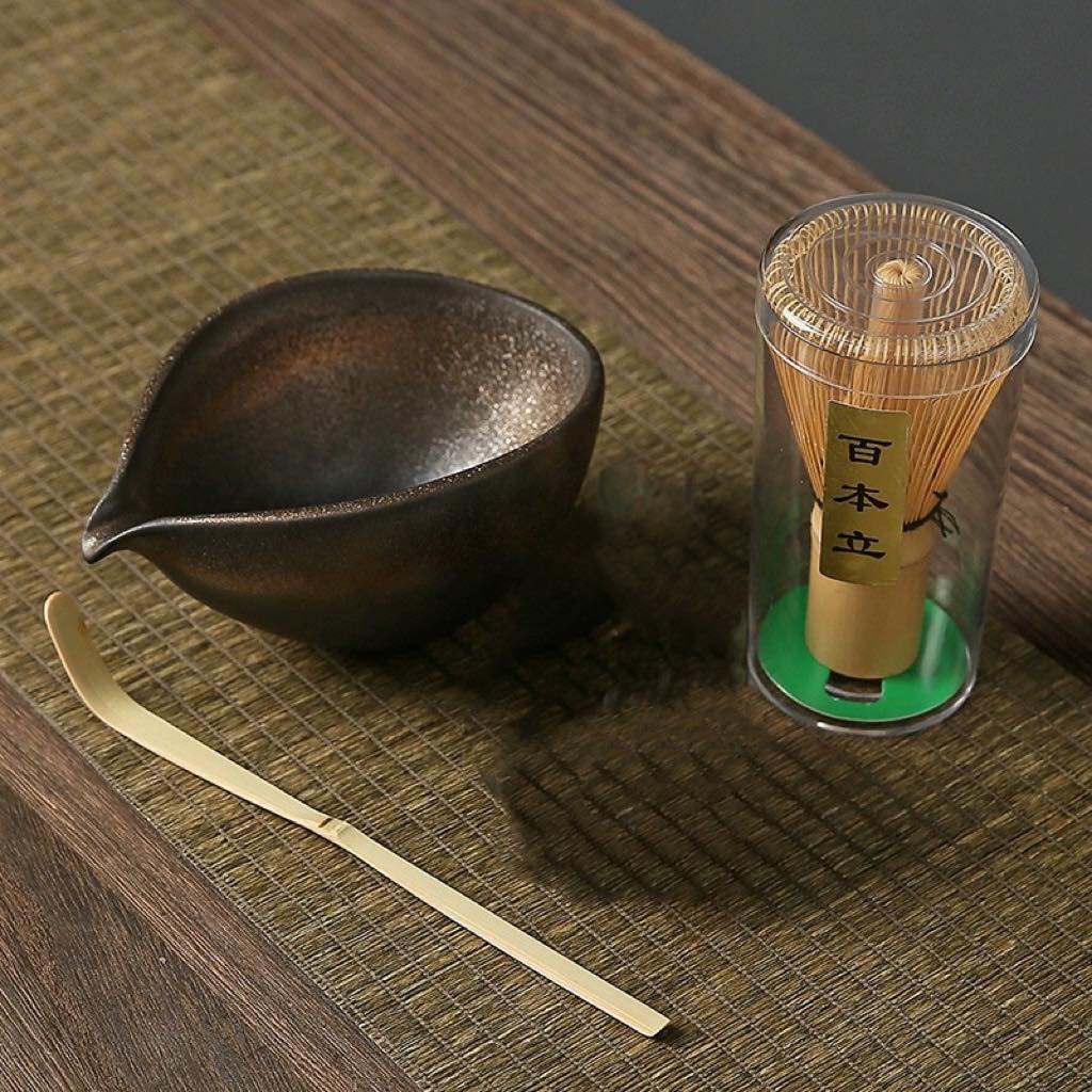 3/4pcs Handmade Home Easy Clean Matcha Tea Set Tool Stand Kit Bowl Whisk Scoop Gift Ceremony Traditional Japanese Accessories