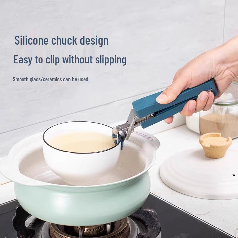 Anti-scald Non-slip Kitchen Tongs - Stainless Steel Dish and Bowl Clip