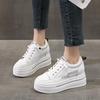 Inner Height Increase White Shoes Women's Spring New Platform Single Shoes Muffin Versatile Sports and Leisure Women's Shoes