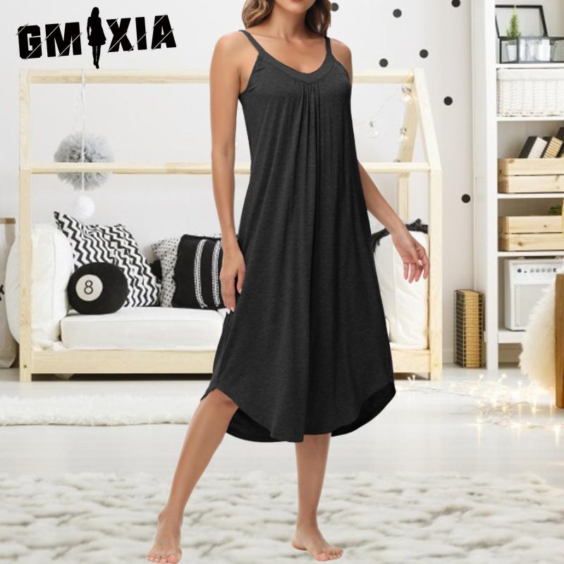 GMXIA Letní domácí oblečení dámské sexy tílko pohodlné volné noční košilky