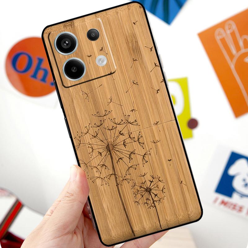 Natural Bamboo Wood Animal Print Funda For Xiaomi Redmi Note 14 13 10 11 12 Pro 10S 11S 12S Case For Redmi 15 13C 12C 10C 14C