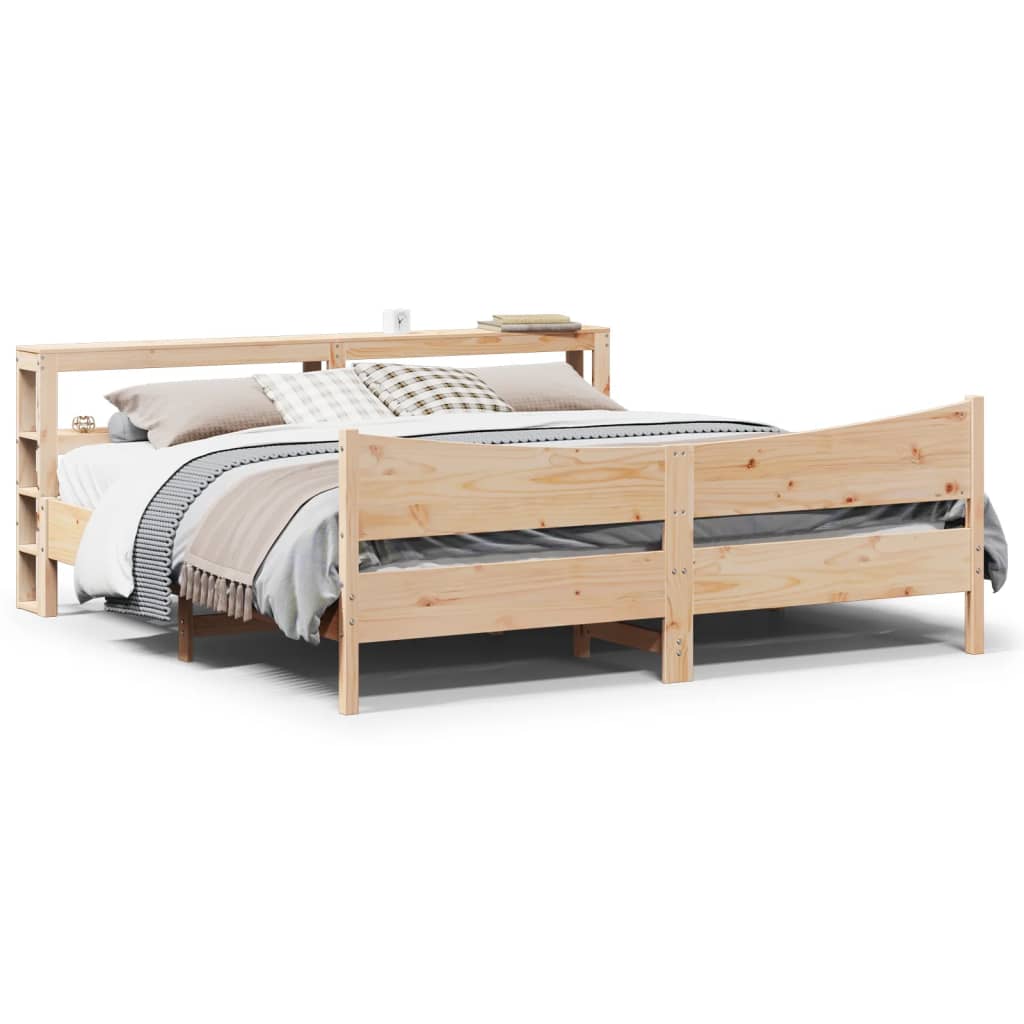 Solid Wood Bed with Headboard 180 X 200 Cm Pine