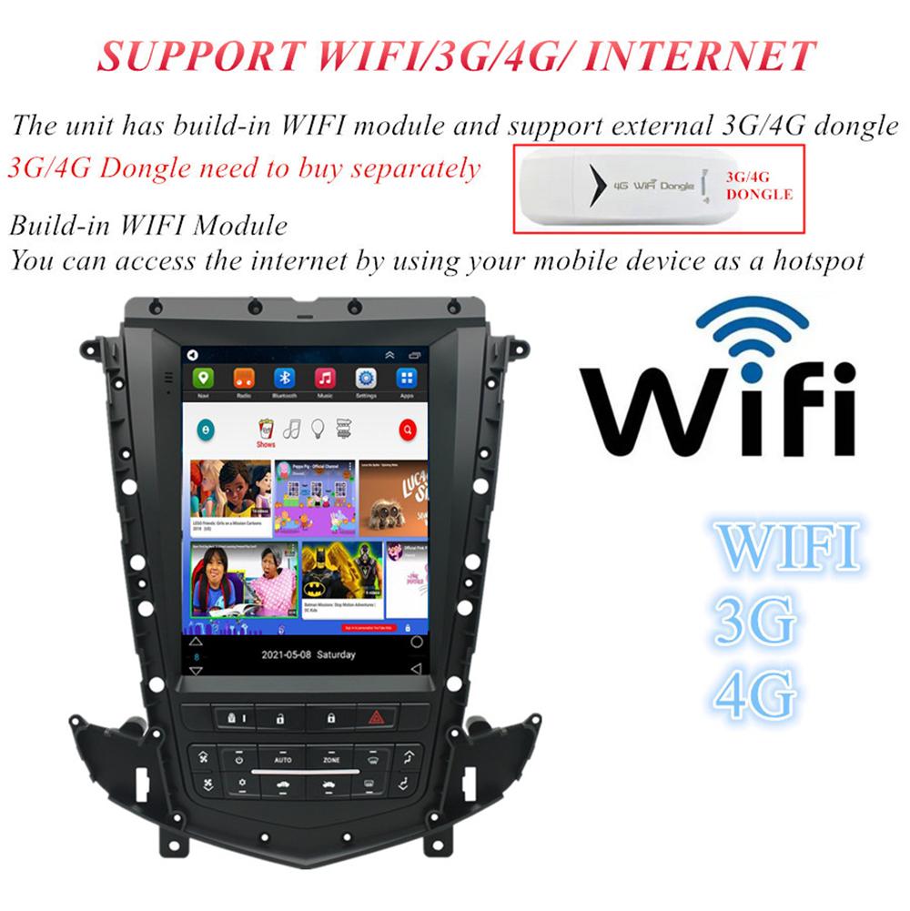 9.7'' Vertical Car Stereo Radio GPS WIFI 4G Head Unit For Cadillac SRX 2009-2012