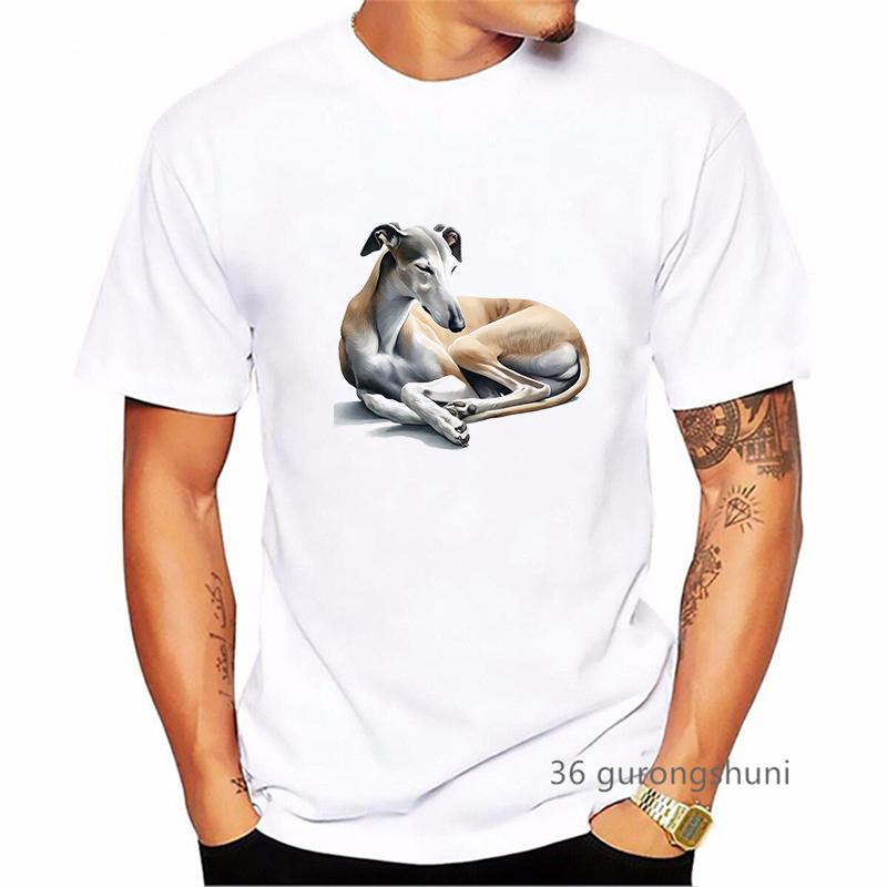 Greyhound Animal Printed T Shirt Men Summer Fashion Tshirt Homme Kawaii Dog Lover TShirt Harajuku Shirt Streetwear