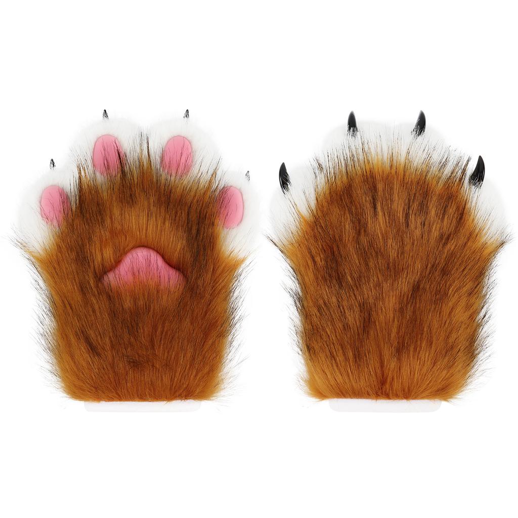 Fursuit Fursuit-Zubehör Plüschkatzenpfote Fuchspfote Handschuhe Cosplay Klebenägel