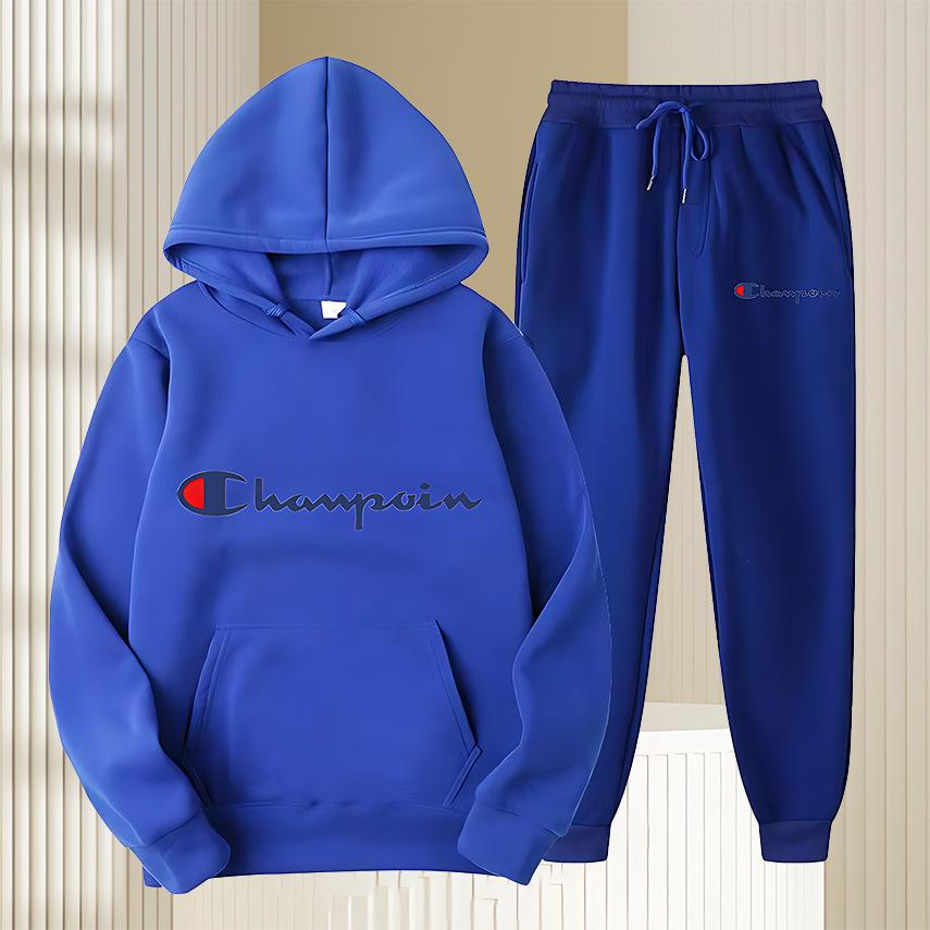 Set Pullover con Cappuccio in Pile Tinta Unita - Tendenza Felpa Casual da Uomo