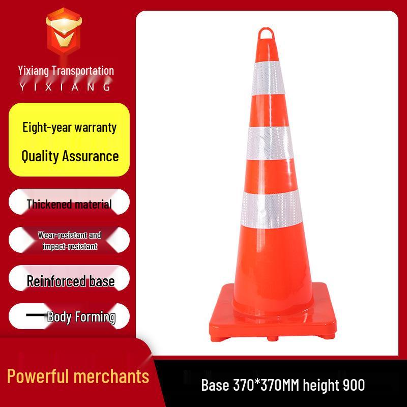 Reflective PVC Traffic Safety Cone - Portable Cone-Shaped Barrier for Road Construction and Anti-collision