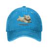 Funny Running Dog Art Print Cute Westie Dog Baseball Cap Summer  Trucker Hat Adjustable Snapback Cap Men Women Baseball Caps
