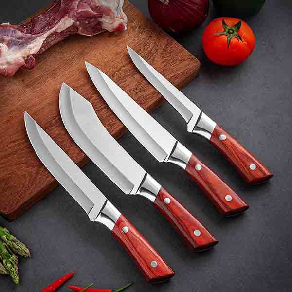 4 szt. Zestawy noży szefa kuchni Rzeźnia ze stali nierdzewnej Nóż do odkostniania Nóż rzeźniczy Ostry nóż do krojenia