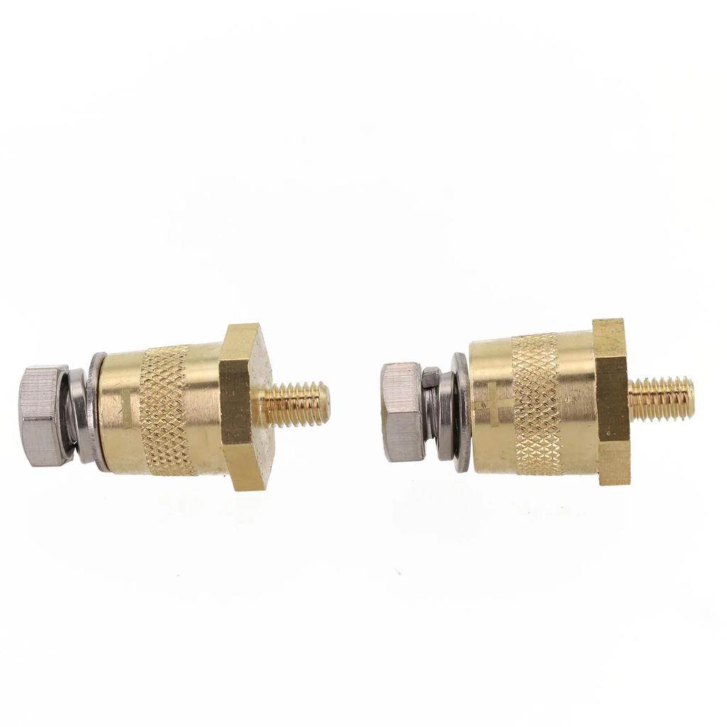 Car Battery Connector Car Battery Connection Terminals For M6 Thread Brass Battery Poles Adapter With 2 Screws