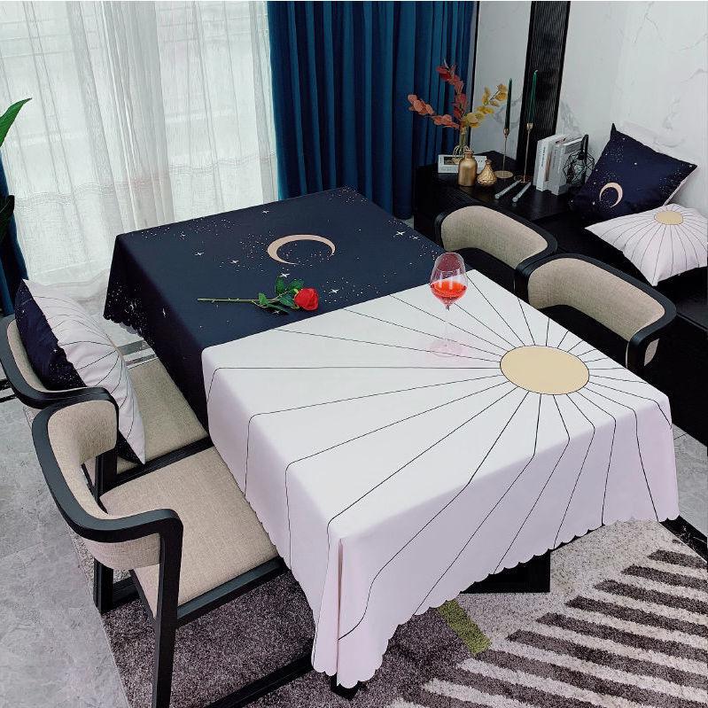 Față de masă în stil minimalist, artă din țesătură, impermeabilă, rezistentă la ulei, lavabilă, măsuță de cafea de uz casnic Față de masă dreptunghiulară