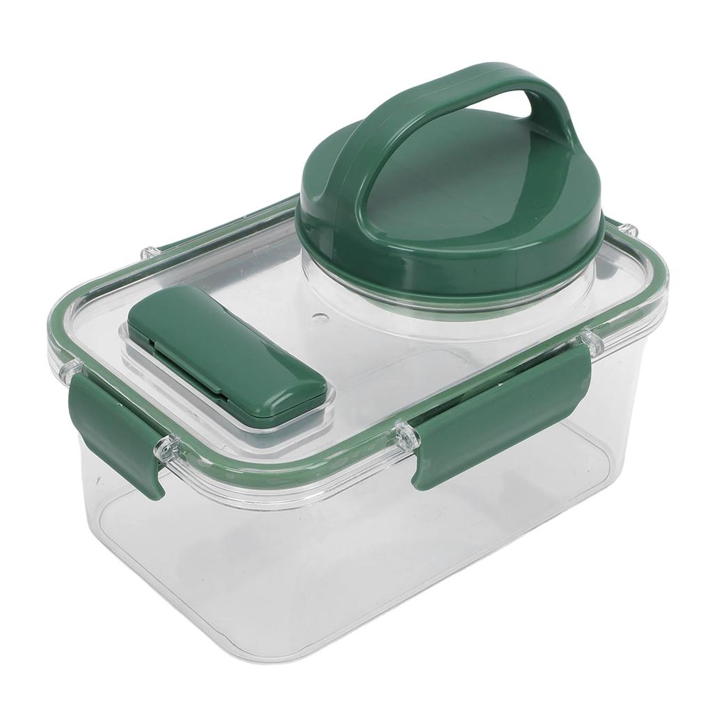 Salad Jar 1000ml Rectangular Portable Leak Proof Salad Container with Dressing Cup Fork for Outdoor Travel Picnic