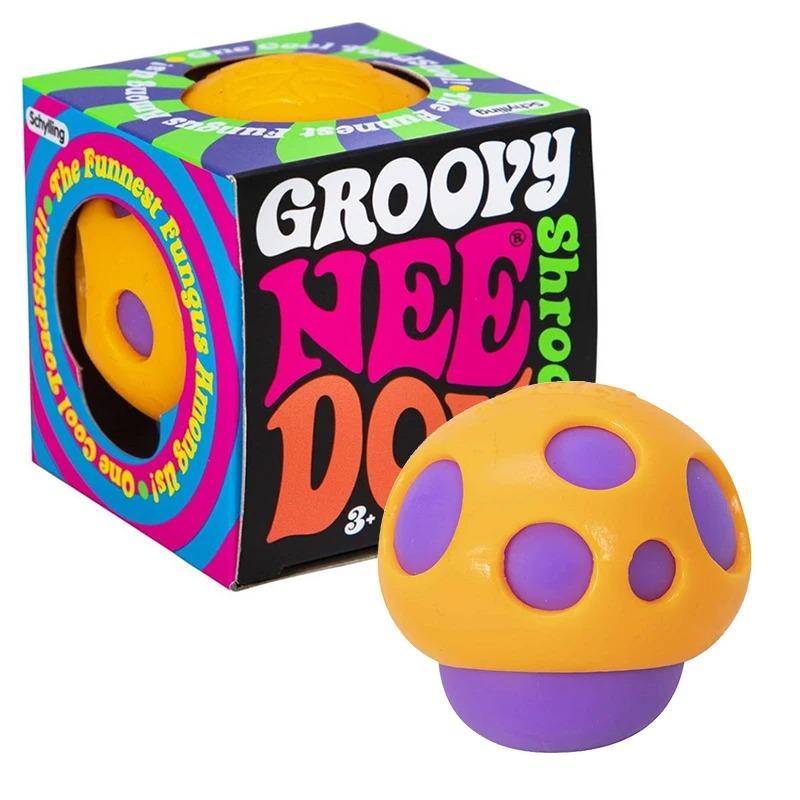 Needoh Groovy Shroom Squishy Fidget Toy Retro Mushroom Soft Stress Ball Non-toxic Squeeze Anti Anxiety Stress Relief Fidget Toy