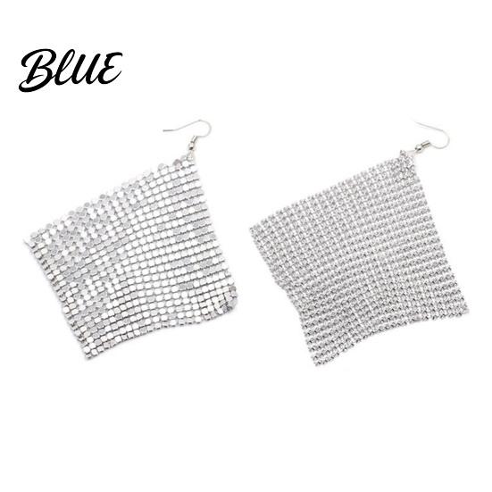 Detail-oriented Earrings 1 Pair Sequin Hook Geometric Design Long Statement