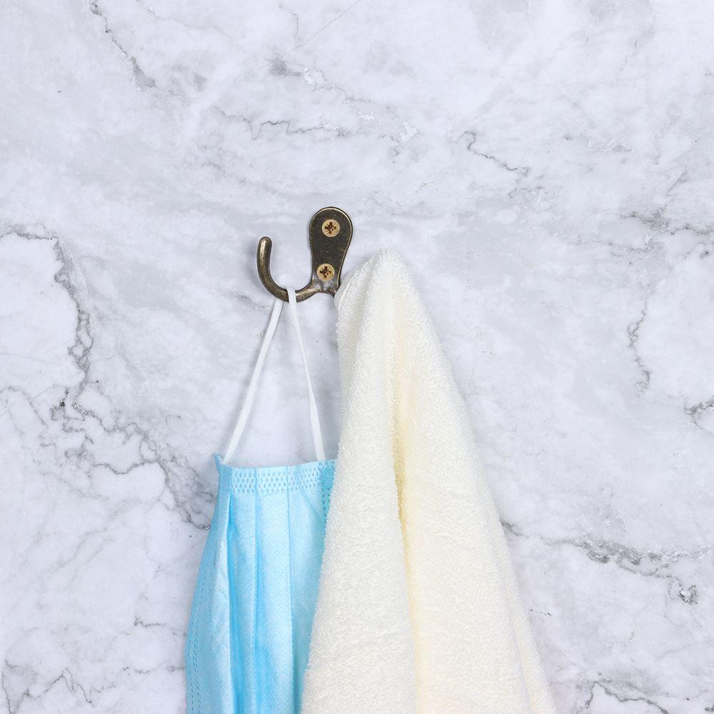 Retro Nyckelhållare Kläder Handduk Organizer Klädhängare Vägg Dörr Metall Antika Krokar Dubbelkrok