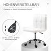 Office Chair Swivel Chair Artificial Leather Steel Structure 5 Wheels Padded White