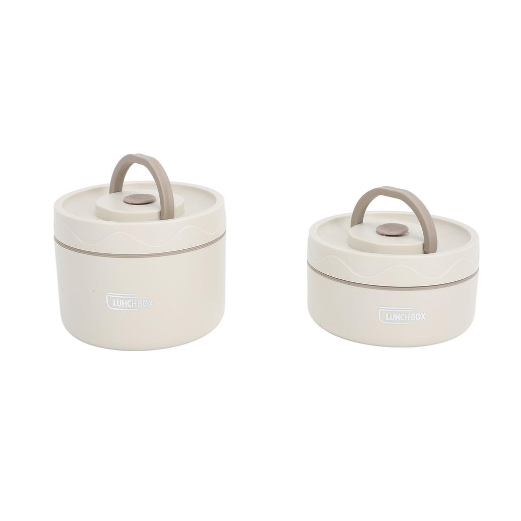 Insulated Lunch Container 304 Stainless Steel Sealed Multifunction Portable Round Thermal Bento Box with Thermal Bag