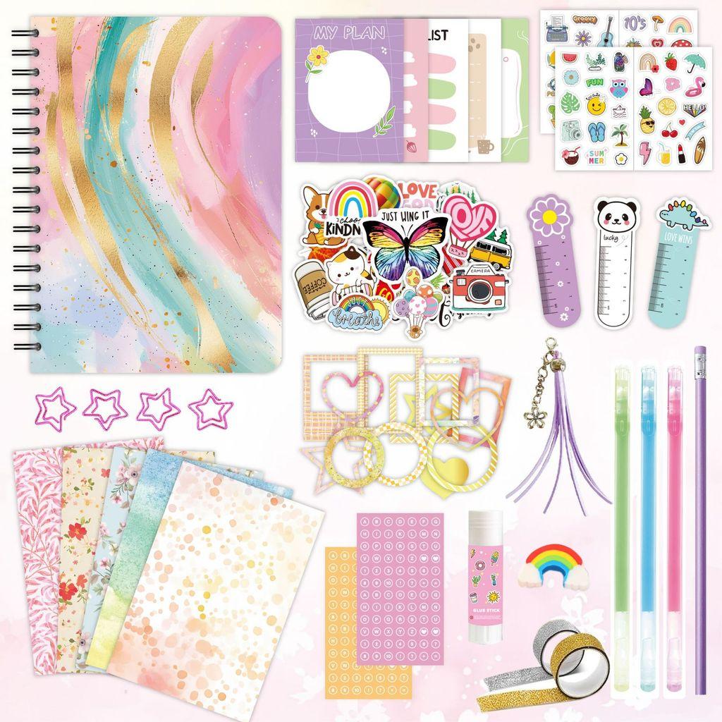 Diy Diary Set For Boys And Girls With Scrapbook Craft Supplies For Kids Age 4 Plus Gift Idea