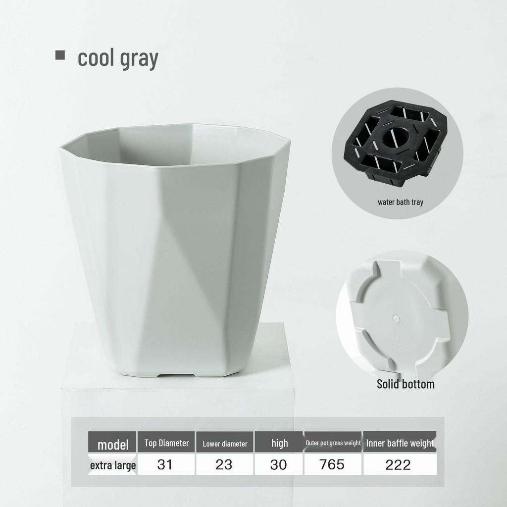 30cm Large Caliber Nordic Style Floor-Standing Plastic Flower Pot