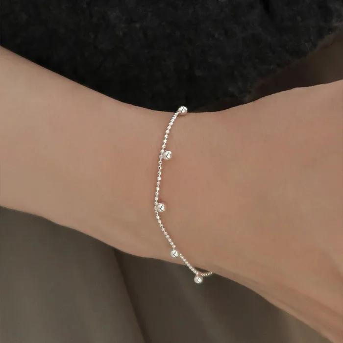 925 Silver Silver Ball Drop Chain Bracelet
