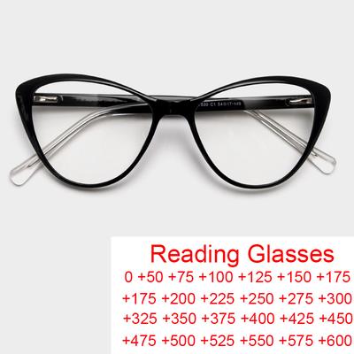 Retro Cat Eye Anti Blue Light Reading Glasses Women Designer Optical Computer Glasses Presbyopic Eyewear
