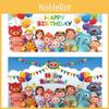 Cocomelon Family Photography Backdrops With Bright Colors For Party Decoration 120*80cm