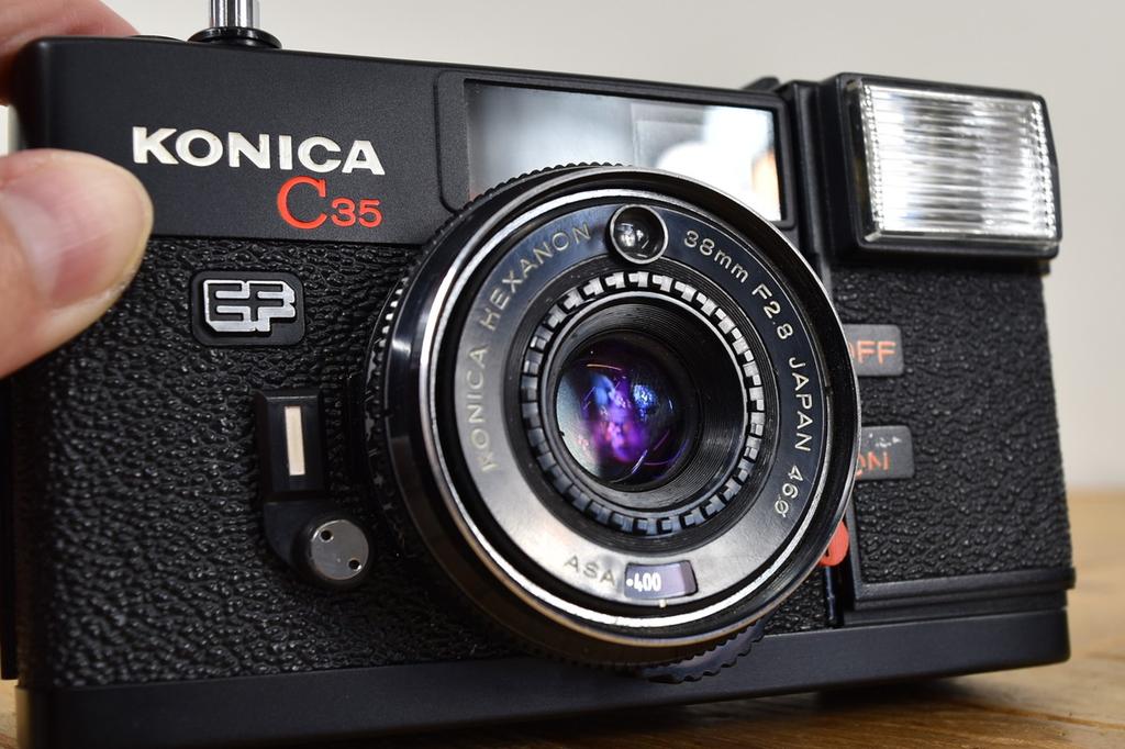 Konica C35 EF Black Point & Shoot Film Camera from Japan with Case, Tested