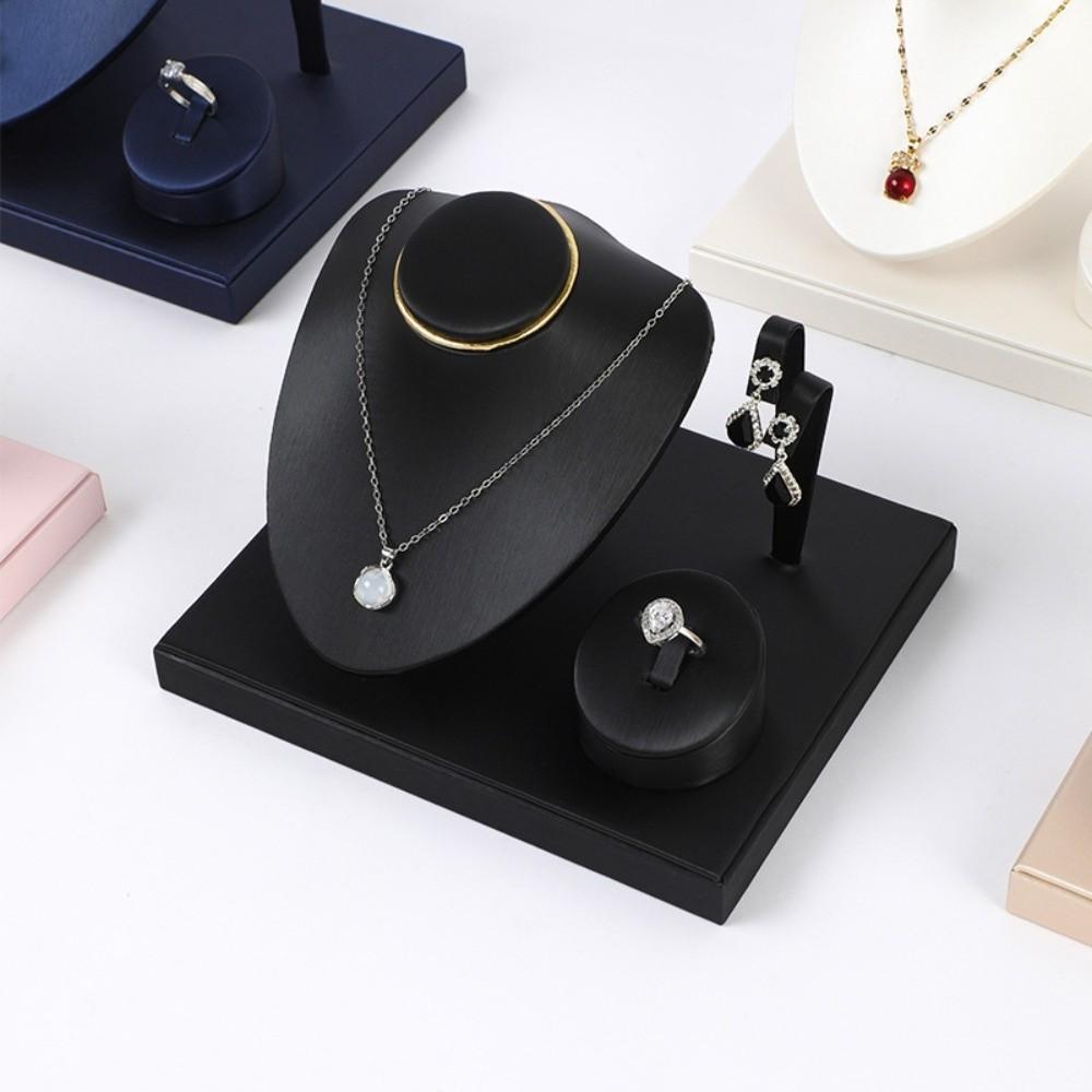 Multi-purpose Necklace Display Storage Stand Fashion Jewelry Tray with Partitioned  Boutique Store