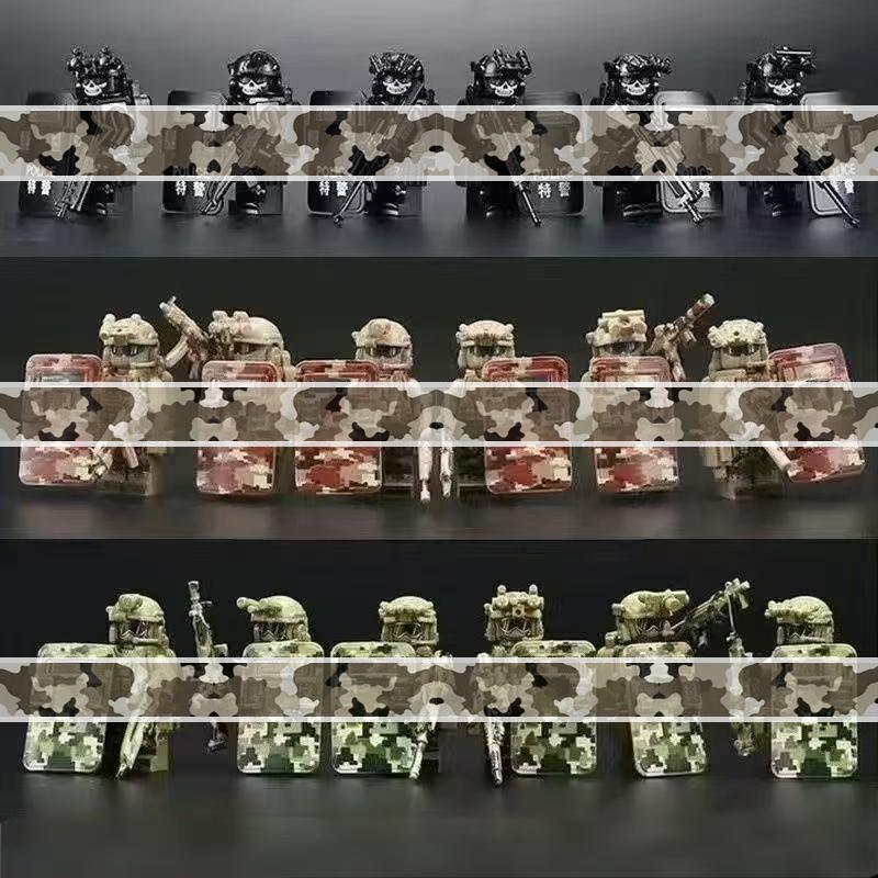 Military Mini Figures Collection Set, Special Forces Camo Commando Building Blocks, Army Role Play Toys Gift for Boys Children