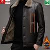 Pierre Cardin Men's Winter Sheepskin Leather Jacket with Fur Lining