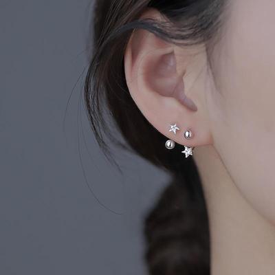 2024 New Style S925 Sterling Silver Star Earrings with Flash Diamonds - Trendy, Fresh Summer Design for Women