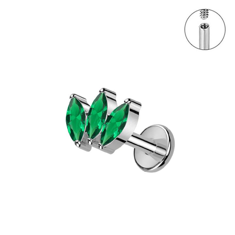 G23 Τιτάνιο Piercing Labret Εσωτερικό Σπείρωμα Piercing Χειλιού Marquise Ζιργκόν Χείλιου Καρφάκι Πίρσινγκ Αυτιού Οστού Σώματος Κοσμήματα