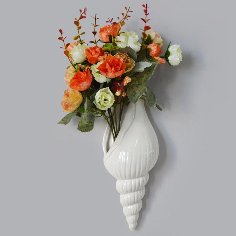 Handmade Ceramic Shell Conch Vase Nordic Simple Style Ceramic Vase Gardening