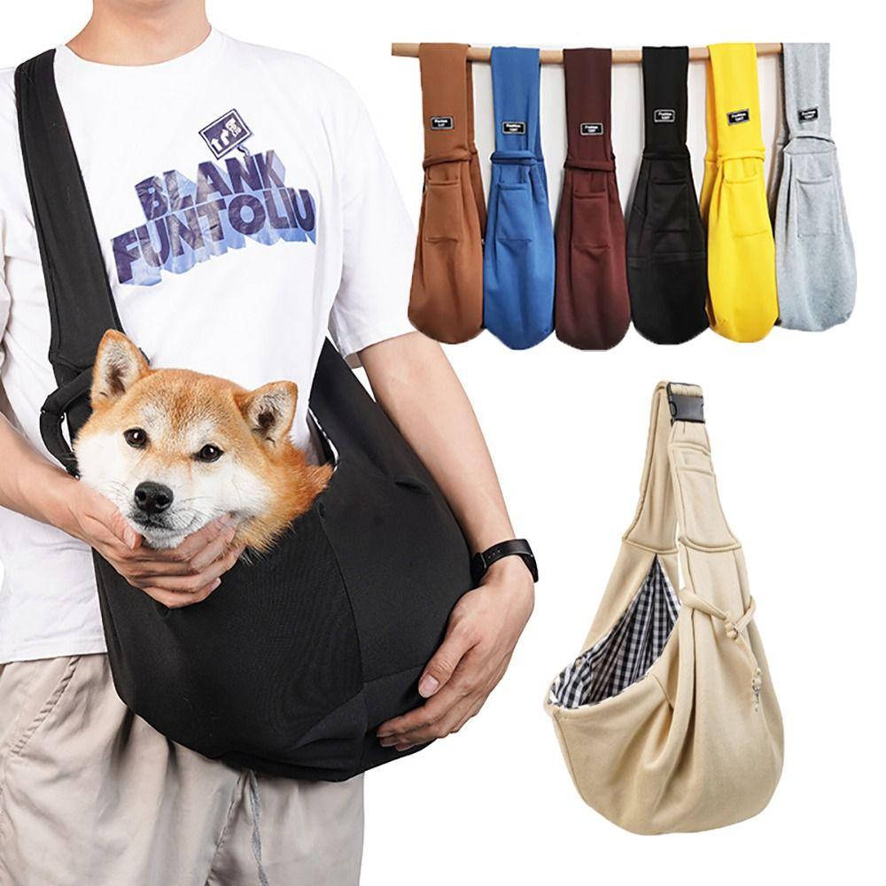 Einfarbige Hund-Crossbody-Tasche Doppelseitig Große Kapazität Haustier-Schultertasche Faltbar Tragbar Welpen-Schlingentrage-Tasche Katze