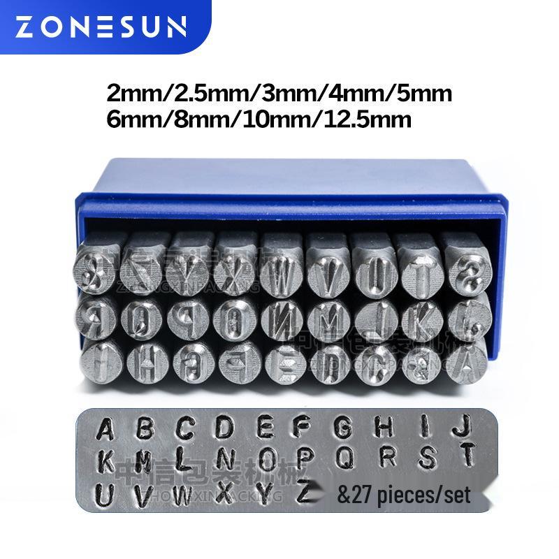 ZONESUN Steel Stamp A-Z Letter Embossing Die Logo Pattern Stamp DIY 2mm
