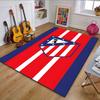 Red and White Striped Shield Pattern Patterned Carpet, Non Slip Mat Suitable for Living Room and Bedroom Sofas