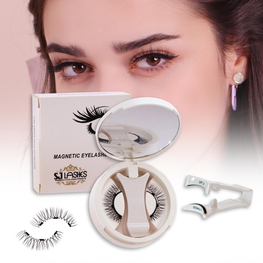 Reusable 25 Times Soft Natural Look Magnetic Lashes Synthetic Kit with Magnetic Eyeliner