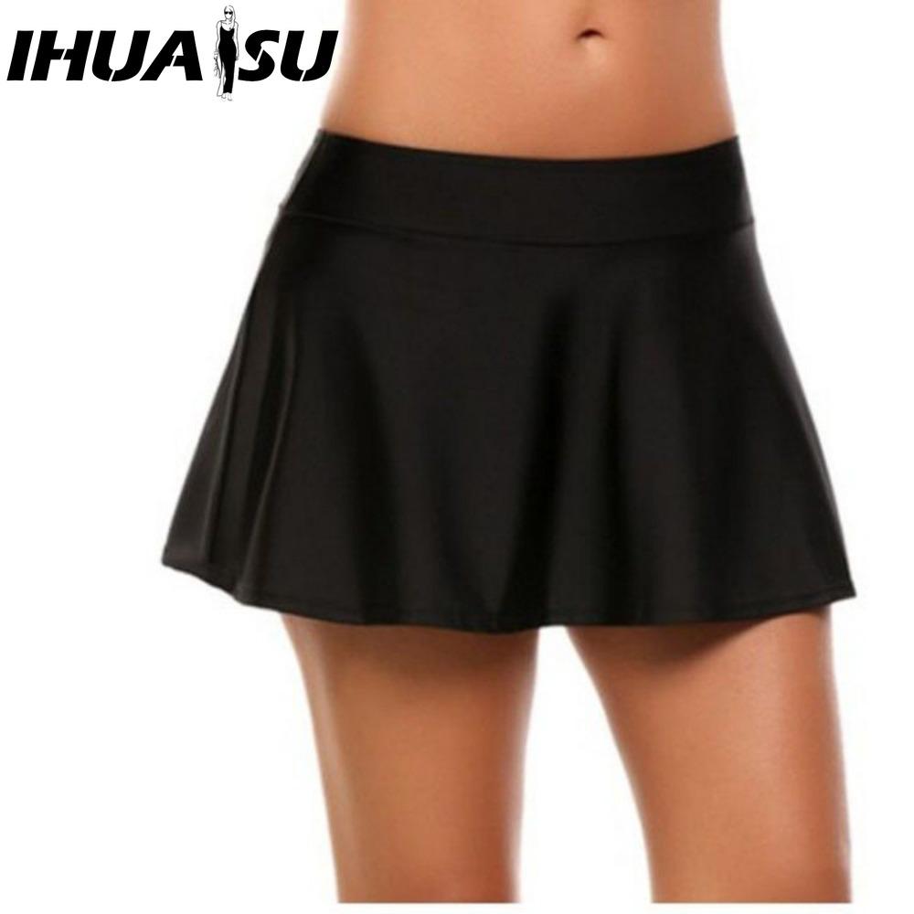 

IHUASU Женская Мода Повседневная Однотонная Принтованная Летняя Весенняя Юбка S чёрный