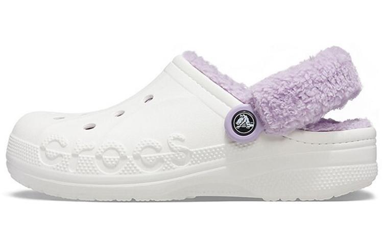 Crocs Classic Baya Lined Fuzz Strap Clog  White Lila  206633-577 37-38