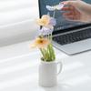 Jarra Vaso Decorativo de Cerâmica Branca com Alça Rústica Farmhouse Vaso de Flores para Sala de Estar Quarto Cozinha Escritório Decoração de Prateleira Centro de Mesa