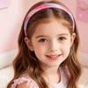 Bandeau pour fille avec peigne à dents lisses et arc anti-glisse Couleur dégradé arc-en-ciel Décoration Cœurs Étoiles Serre-tête