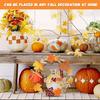 Fall Front Door Decor, 12 Inch Fall Wreaths for Front Door, 3D Wooden Fall Door Sign Hanging Pumpkin Maple Leaf Wreath with Autumn Sign for Harvest