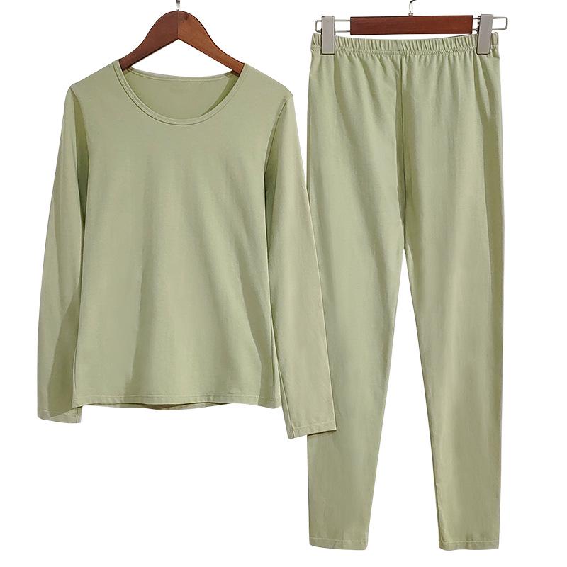 10A Antibacterial Women's Slim Fit Pure Cotton Autumn Innerwear Set - Base Layer, Plus Size