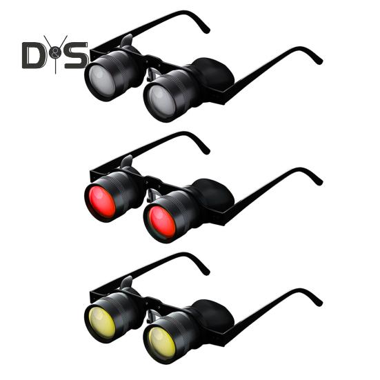 Outdoor Fishing Binoculars Glasses 10X Zoom Magnification Adjustable Hands-Free Portable Bird Watching Theater Concert Binocular Telescope