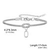 Stainless Steel 26-Letter Bracelet & Anklet with Double-Layer Knotted Snake Bone Chain