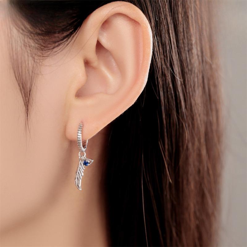 1 Pair Magic Eye Feather Earrings Niche Fashion Versatile Cross-border Earrings