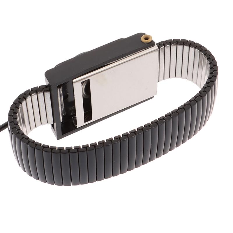 1Pcs Black Metal Wired Anti-Static Bracelet Anti-Static Wrist Strap