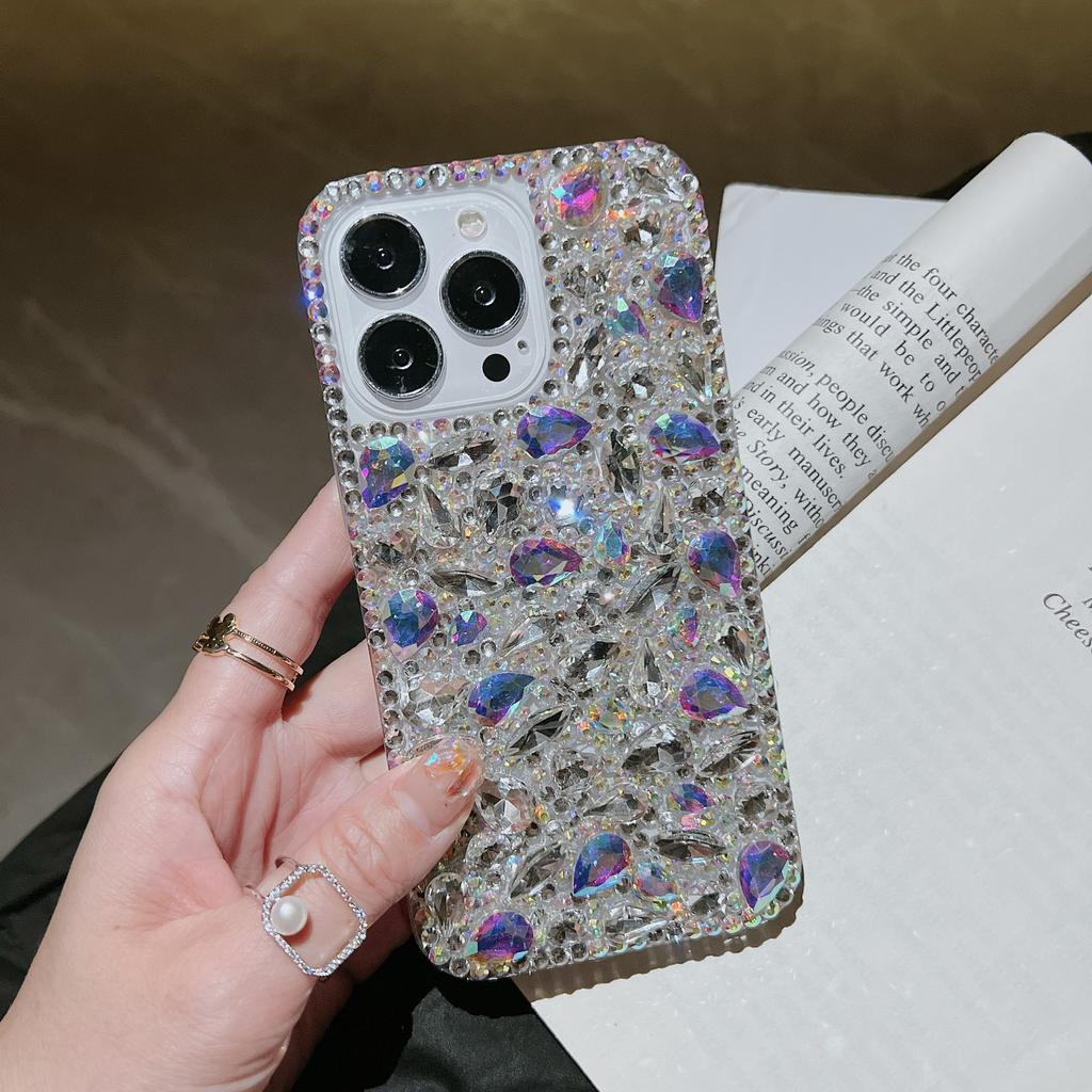 Full diamond Apple 14/15 mobile phone case is suitable for iphone12/13promax diamond-encrusted luxury all-inclusive protective case.