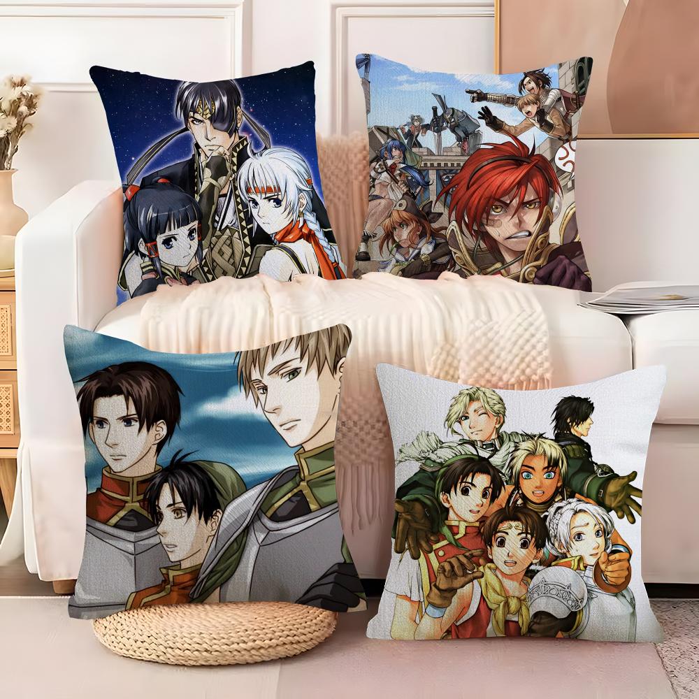 Anime G-Genso S-Suikoden Pillow Case Living Room Sofa Decorative Cushion Cover Simple Household Light Luxury Printed Pillow