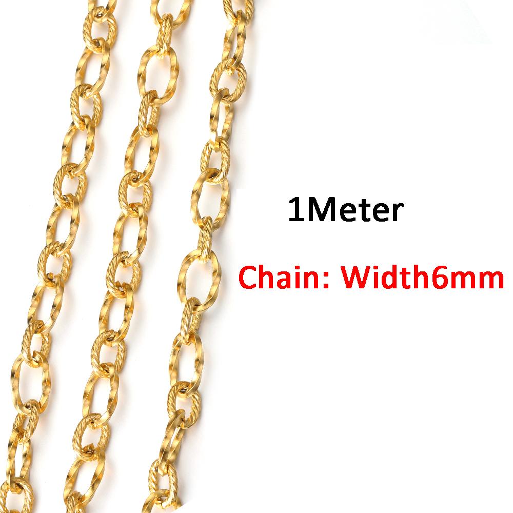 2Meters/1Meter Stainless Steel Chain High Quality Gold Color Chains for Bracelet Necklace Jewelry Making DIY Findings Wholesale